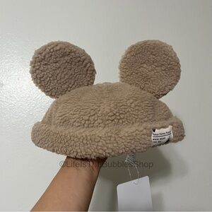 Disney - Sherpa/Fluffy Mickey Beanie/Cap/Hat - Brown